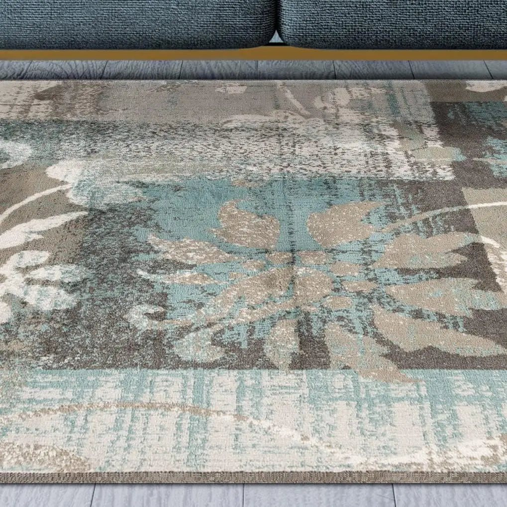 Superior Indoor Area Rug, Jute Backed, Perfect for Entryway, Office, Living/Dining Room, Bedroom, Kitchen, Floor, Modern Floral
