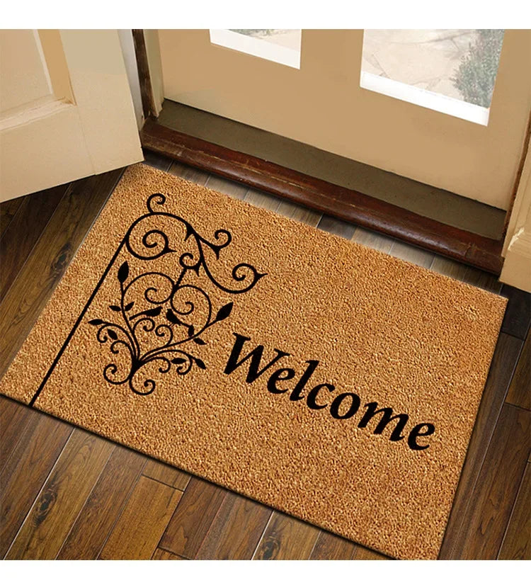 2025 All Weather Welcome Mat Low Profile Entryway Mat for Home Front Entrance Back Non-Slip Backing Doormat for Door Decor