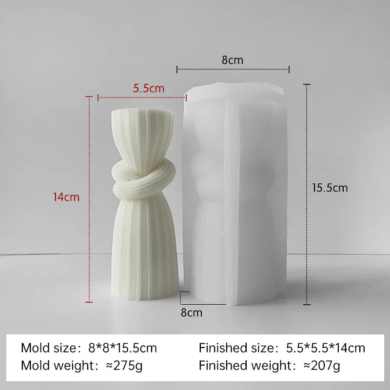 Striped Cylinder Aroma Candle Silicone Mold DIY Pillar Plaster Resin Ornaments Mould Handmade Soy Wax Candles Making Supplies