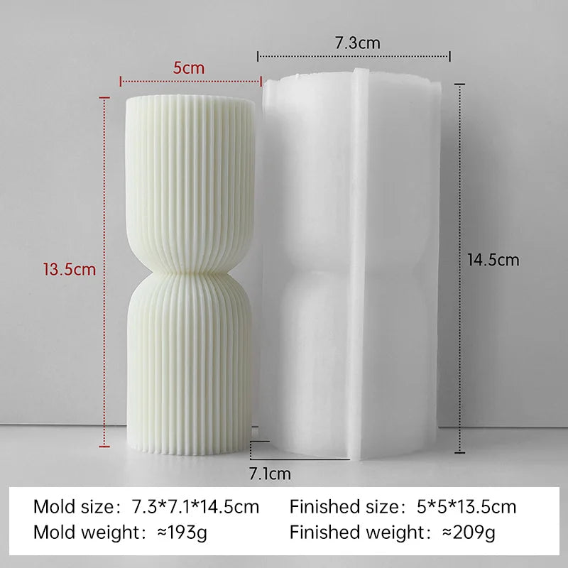 Striped Cylinder Aroma Candle Silicone Mold DIY Pillar Plaster Resin Ornaments Mould Handmade Soy Wax Candles Making Supplies