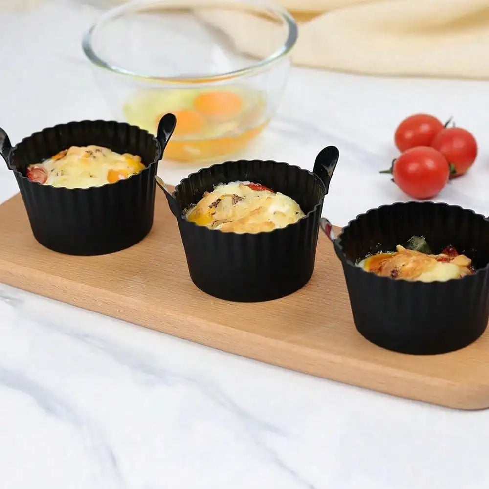 1/4PCS Reusable Silicone Air Fryer Liners and Baking Cups Accessories for Eggs Cakes Meatballs Non-Stick Kitchen Baking Tools