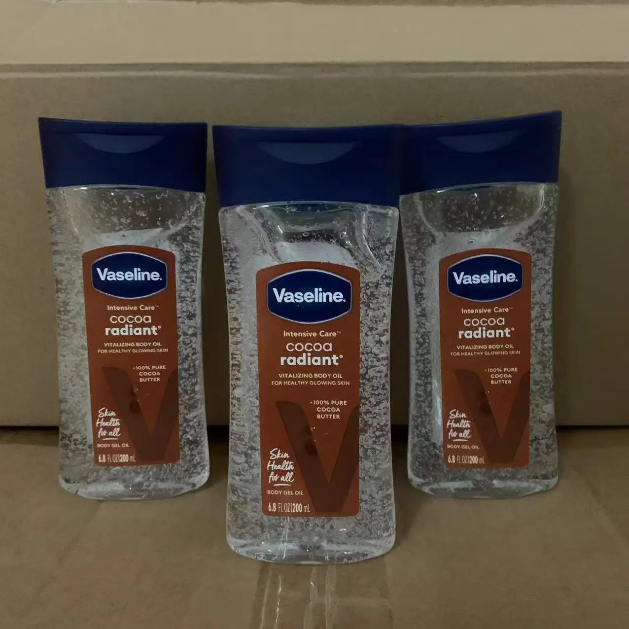 Vaseline Cocoa Body Luminous Oil 200ml Long-lasting Moisturizing Skin Care Oil Body Brightening Anti-drying Essence Care Product