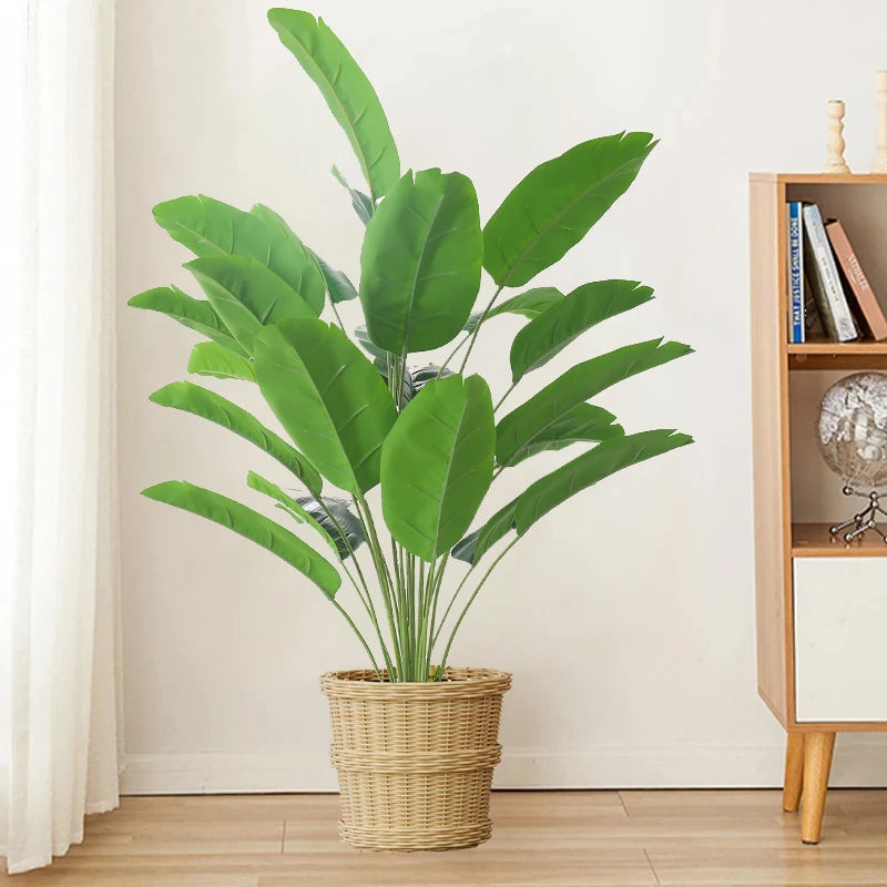 65-90cm Large Tropical Palm Tree Artificial Plants Fake Banana Plants Real Touch Plastic Monstera For Home Garden Party Decor