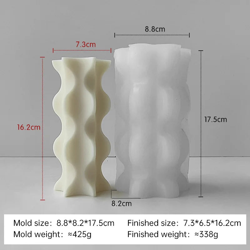 Striped Cylinder Aroma Candle Silicone Mold DIY Pillar Plaster Resin Ornaments Mould Handmade Soy Wax Candles Making Supplies