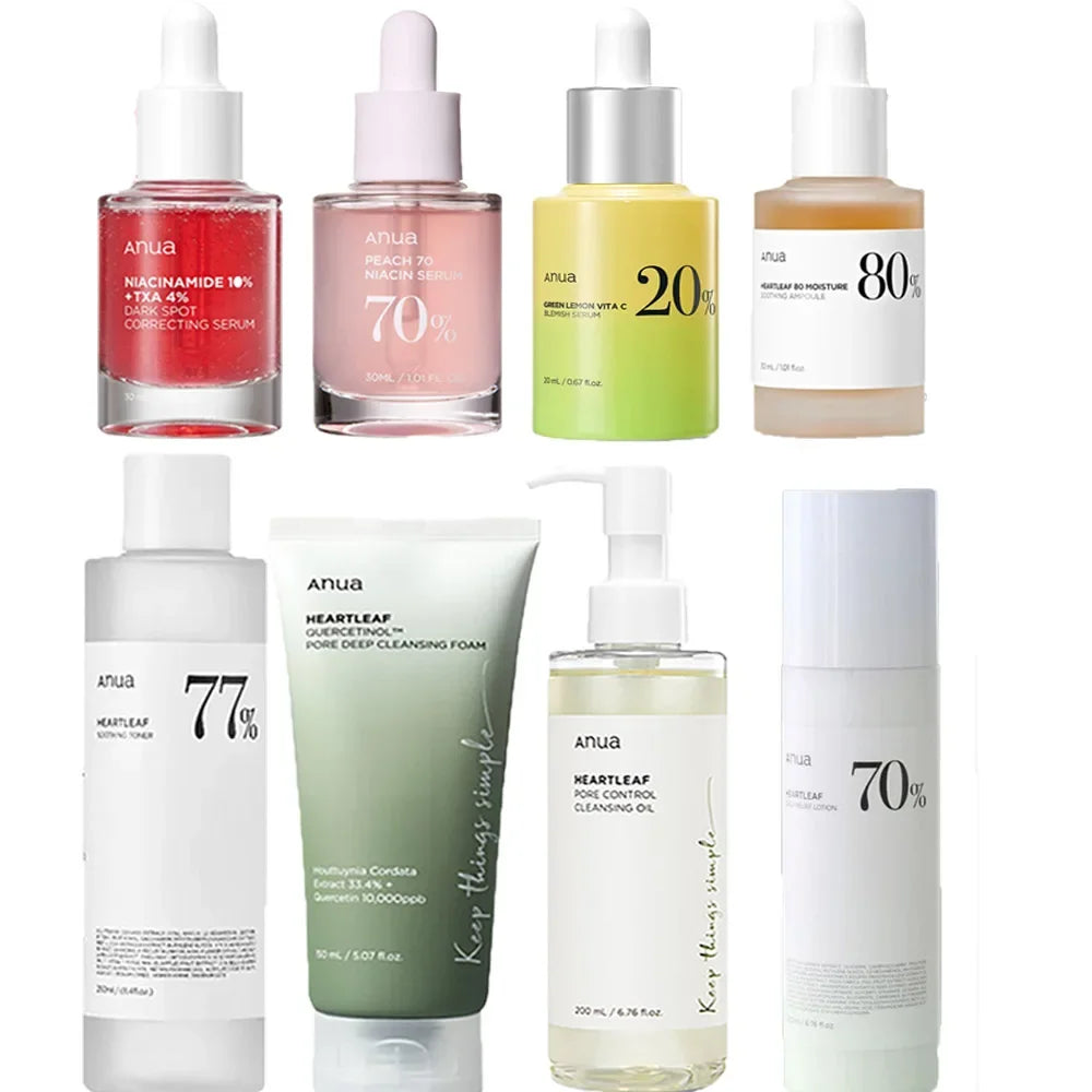 Anua skin care set cosmetics, improve skin problems, moisturize and hydrate, deep clean impurities, Korean skin care products