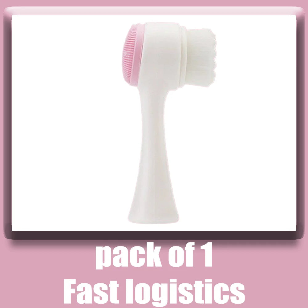 Soft silicone face brush, double-sided face cleaner, exfoliating, pore cleanser, exfoliating brush, makeup remover facial brush