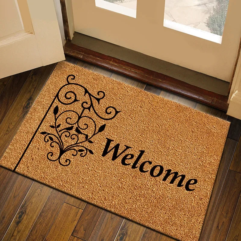 2025 All Weather Welcome Mat Low Profile Entryway Mat for Home Front Entrance Back Non-Slip Backing Doormat for Door Decor