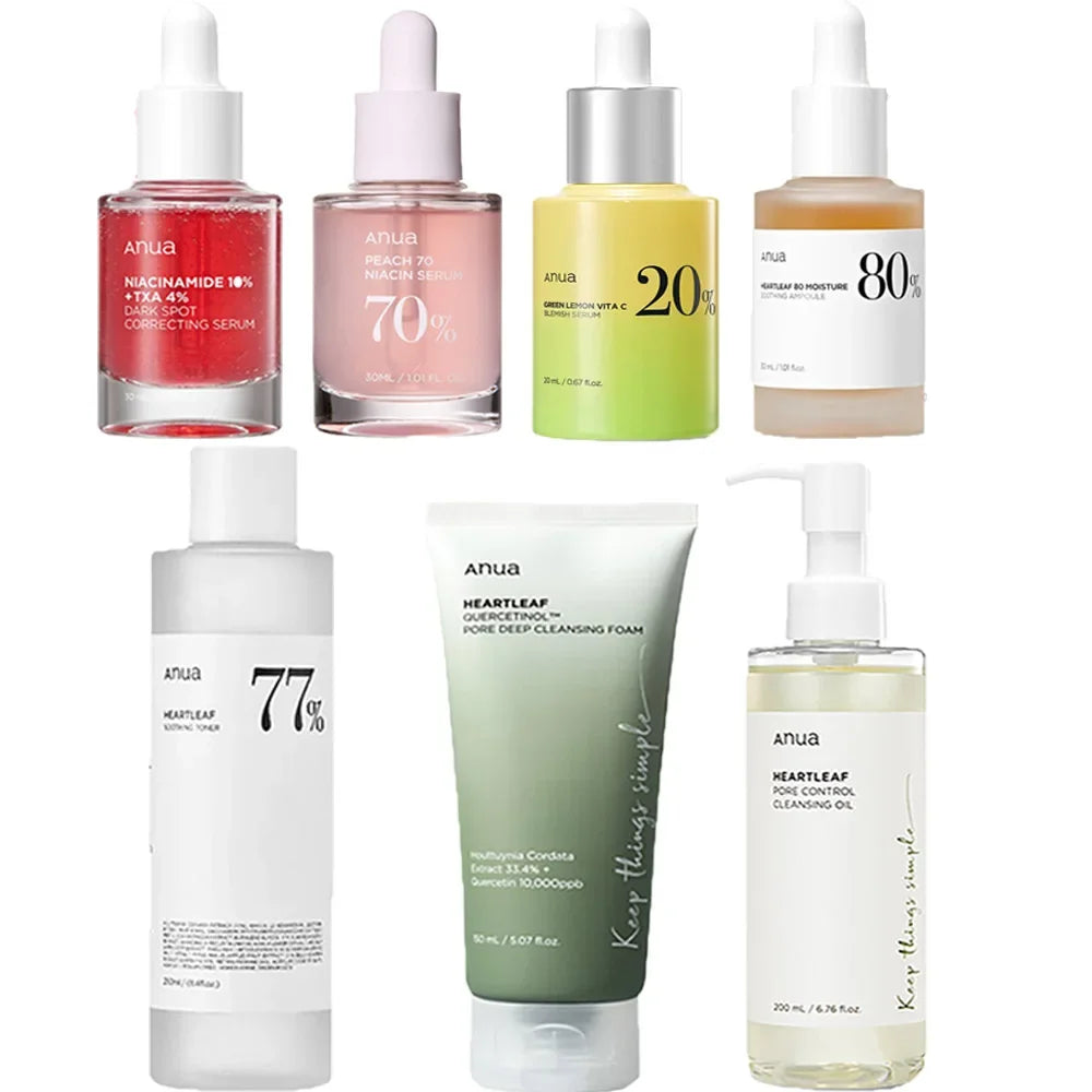 Anua skin care set cosmetics, improve skin problems, moisturize and hydrate, deep clean impurities, Korean skin care products