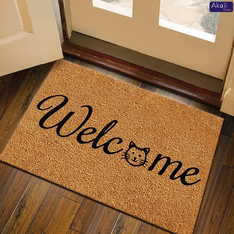 2025 All Weather Welcome Mat Low Profile Entryway Mat for Home Front Entrance Back Non-Slip Backing Doormat for Door Decor