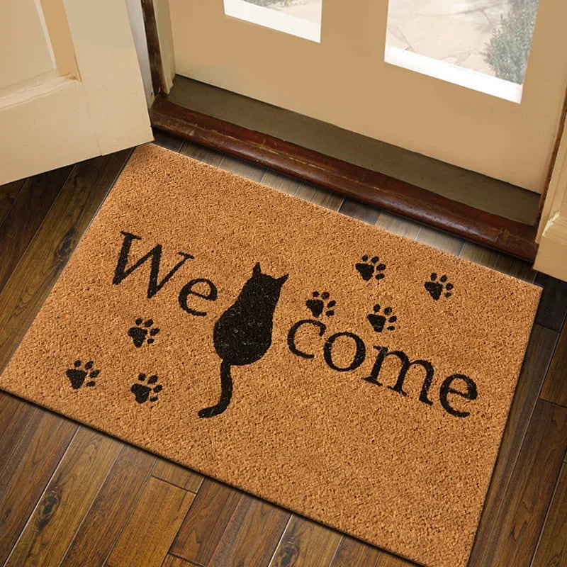 2025 All Weather Welcome Mat Low Profile Entryway Mat for Home Front Entrance Back Non-Slip Backing Doormat for Door Decor