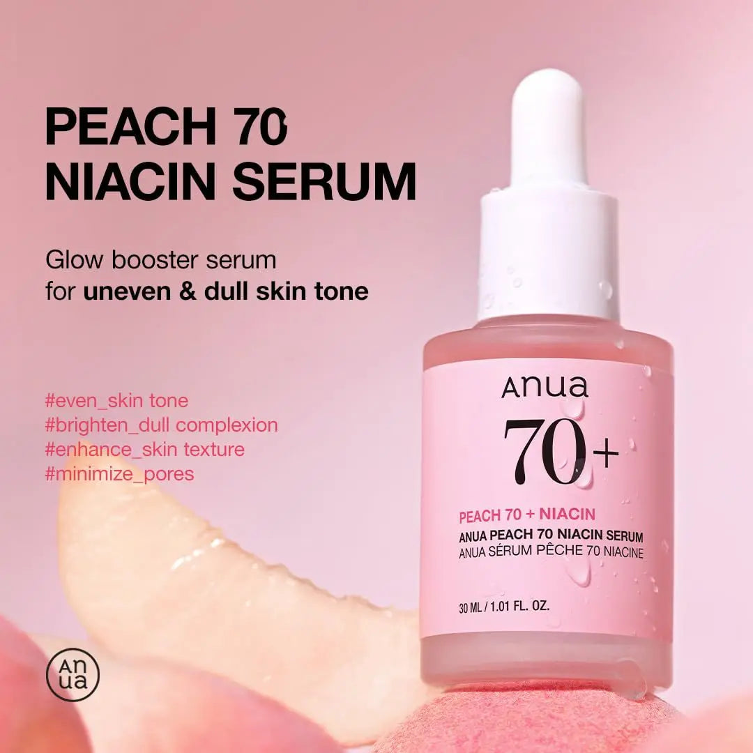 Anua Peach 70% Niacinamide Essence Moisturizing Facial Essence Brightening Skin Tone 30ml