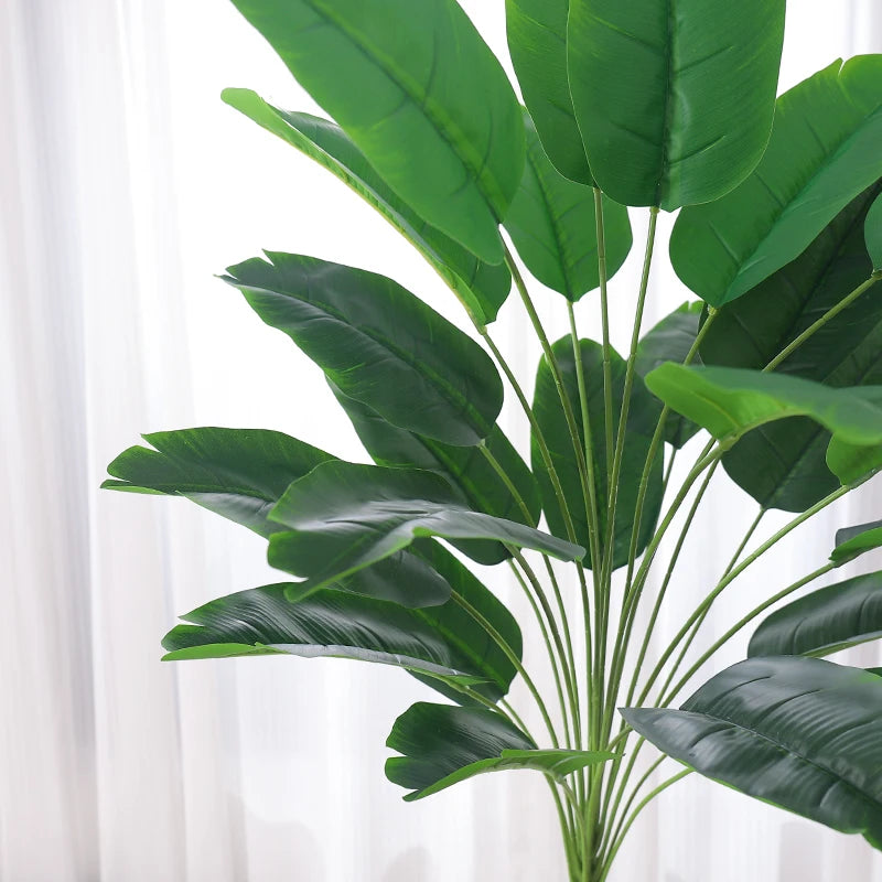 65-90cm Large Tropical Palm Tree Artificial Plants Fake Banana Plants Real Touch Plastic Monstera For Home Garden Party Decor