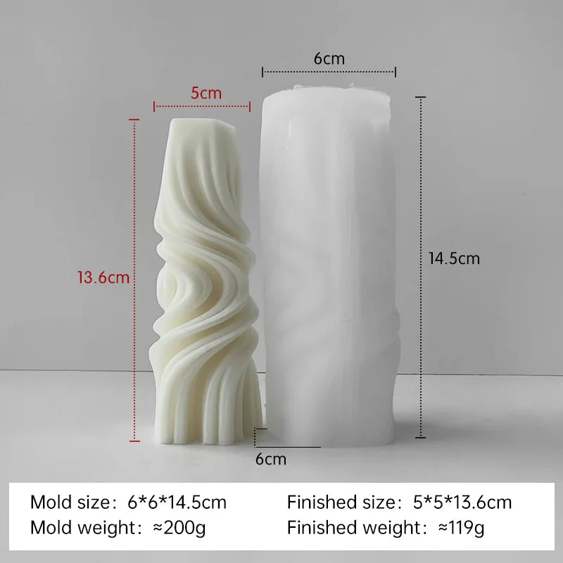 Striped Cylinder Aroma Candle Silicone Mold DIY Pillar Plaster Resin Ornaments Mould Handmade Soy Wax Candles Making Supplies