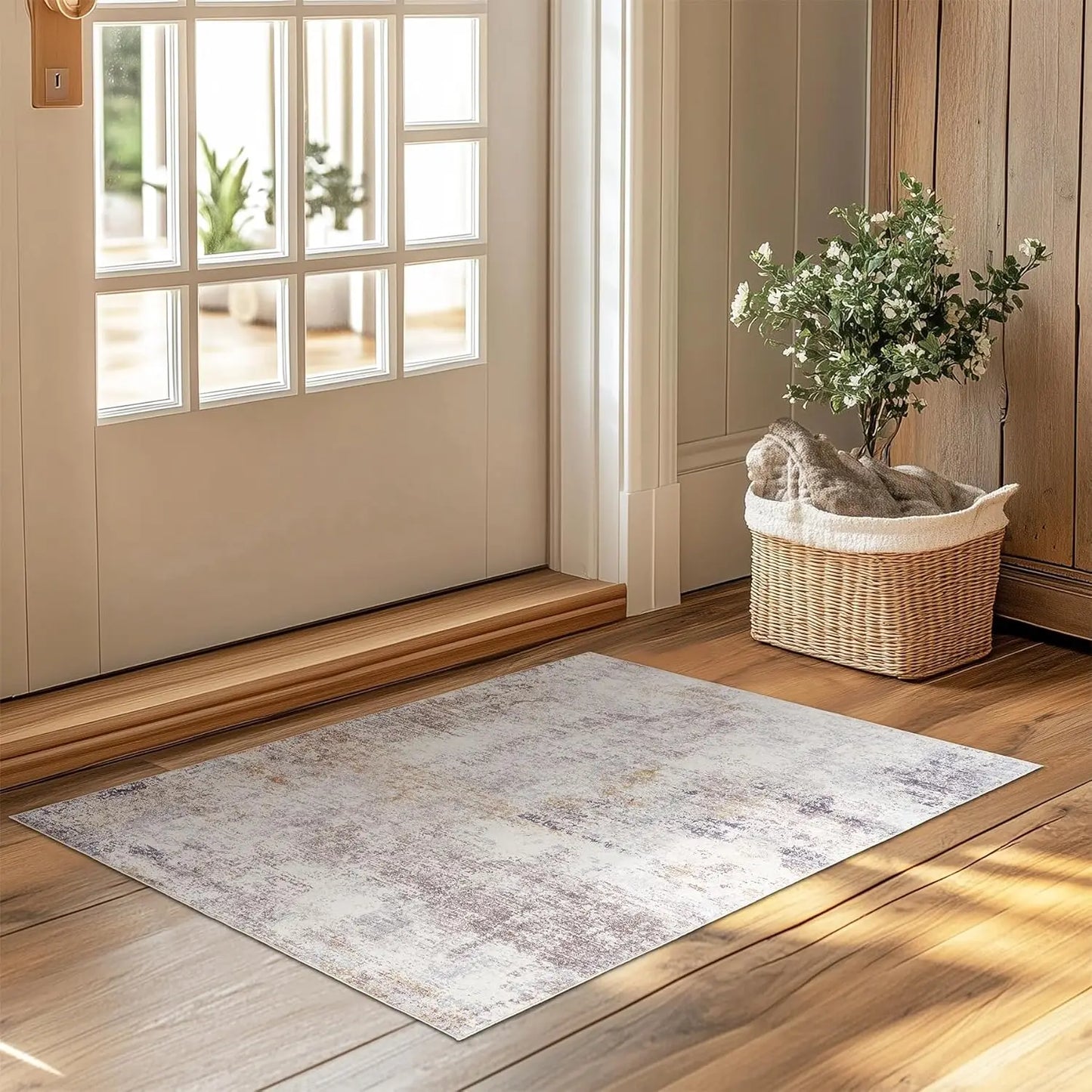 Green RugLiving Room Washable Abstract Area Rugs Bedroom Non-Slip Soft Carpet Indoor Floor Non-Shedding Rugs for Dining