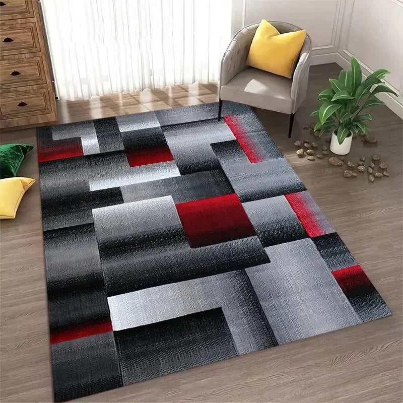 Nordic Style  Area Rug Abstract Geometric Carpet Non-Slip Washable Carpet for Living Room Bedroom and Home Decor Floor Mat
