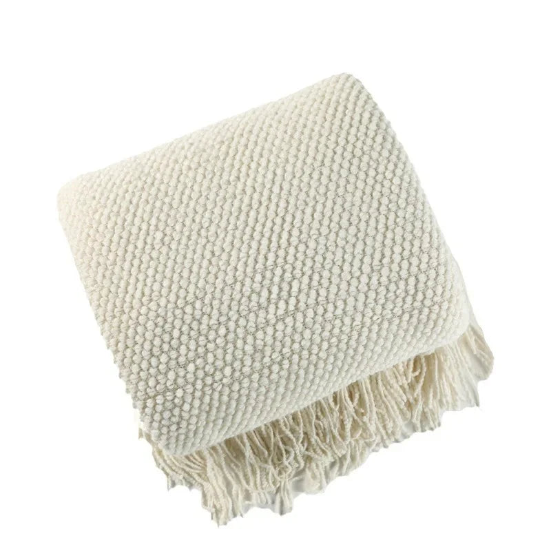 Pineapple Knit Sofa Throw Blanket Breathable Office AC Nap Blanket Lightweight Summer Cover