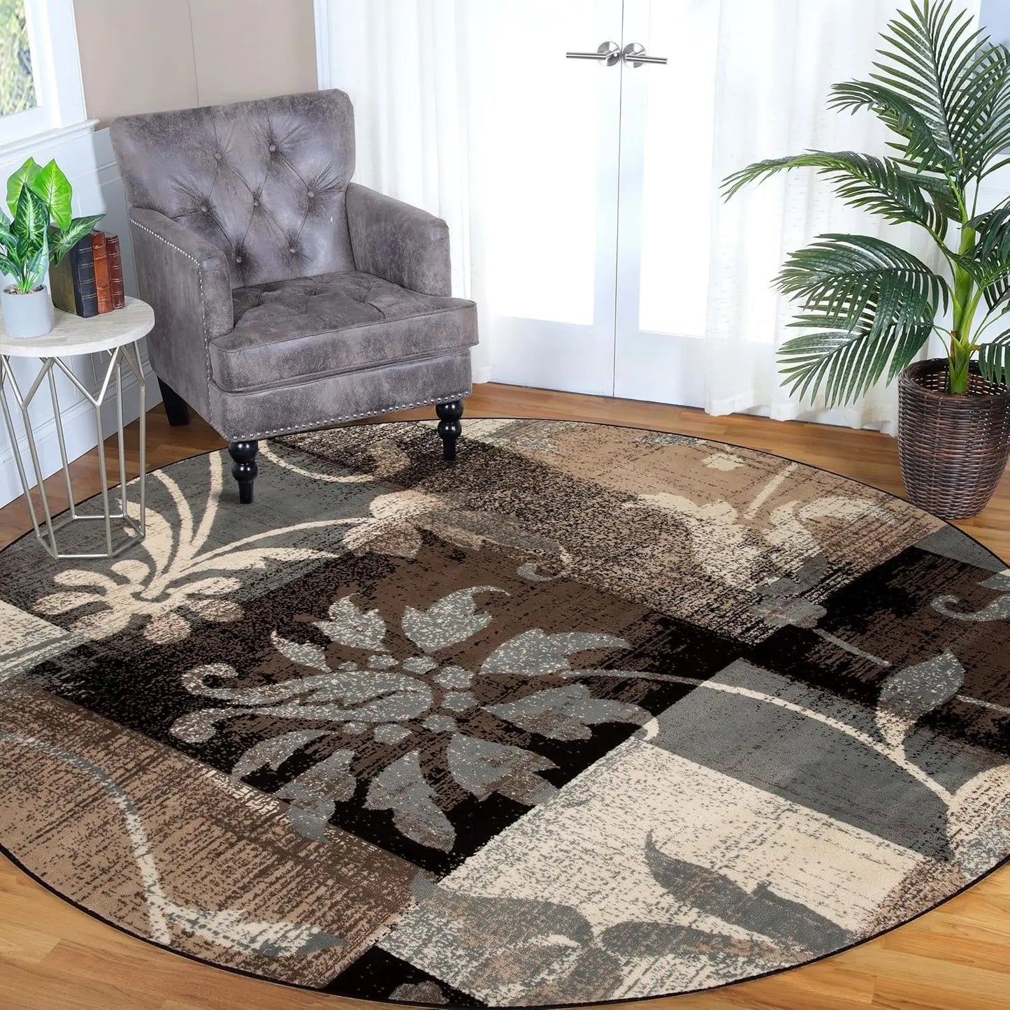 Superior Indoor Area Rug, Jute Backed, Perfect for Entryway, Office, Living/Dining Room, Bedroom, Kitchen, Floor, Modern Floral