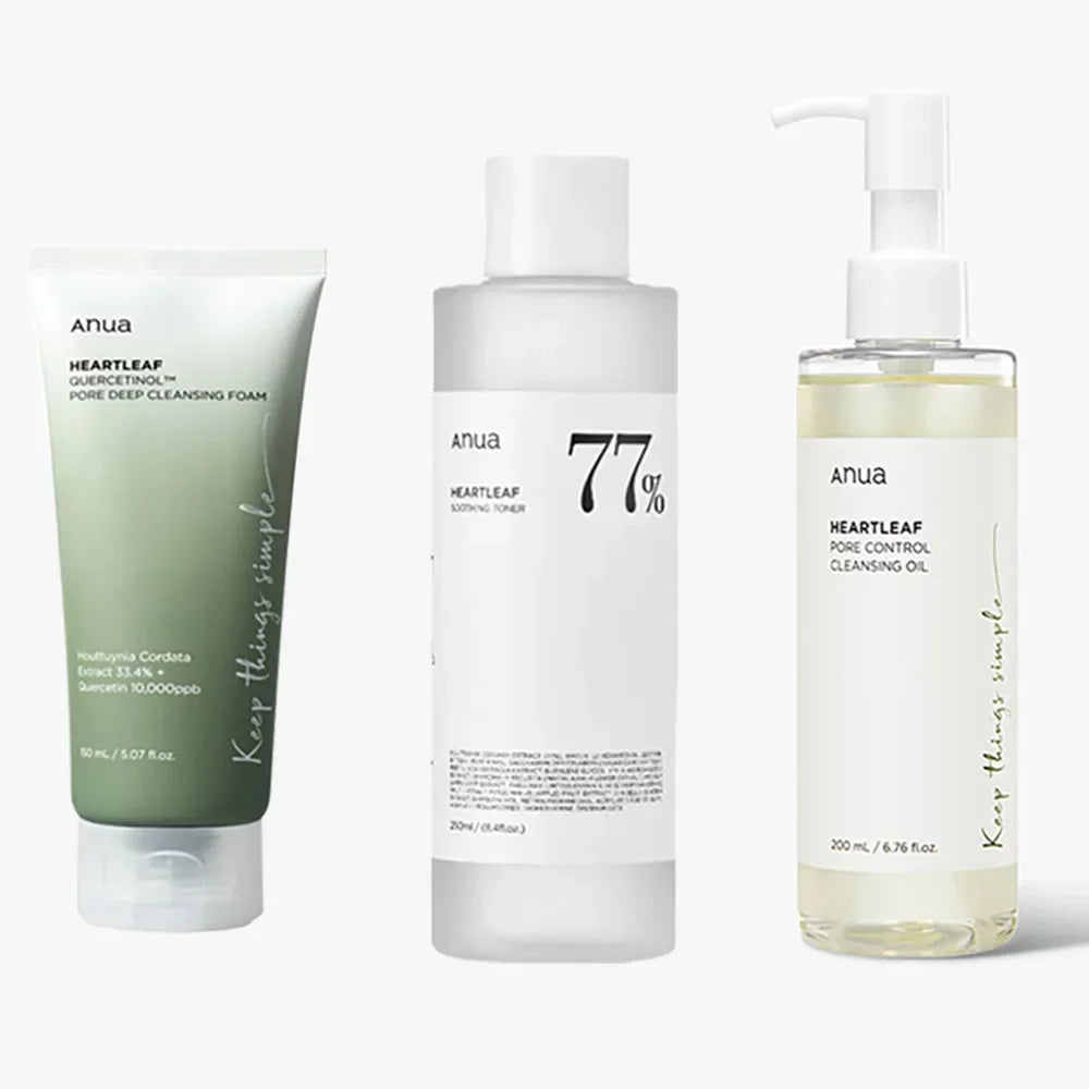 Anua skin care set cosmetics, improve skin problems, moisturize and hydrate, deep clean impurities, Korean skin care products
