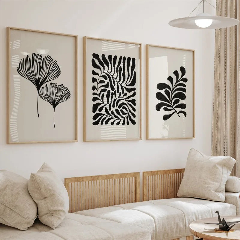 Minimalist Boho Matisse Style Botanical Leaves Art Poster Canvas Painting Wall Prints Picture for Living Room Home Decor Cuadros