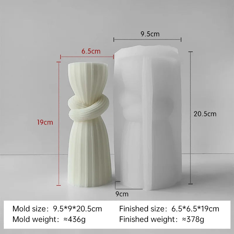 Striped Cylinder Aroma Candle Silicone Mold DIY Pillar Plaster Resin Ornaments Mould Handmade Soy Wax Candles Making Supplies