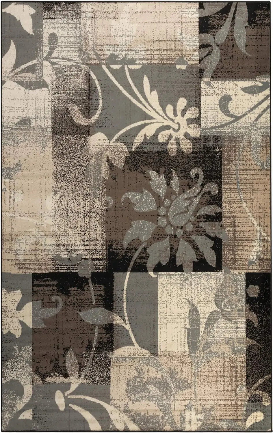 Superior Indoor Area Rug, Jute Backed, Perfect for Entryway, Office, Living/Dining Room, Bedroom, Kitchen, Floor, Modern Floral
