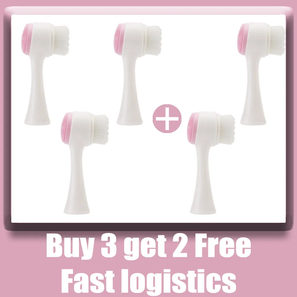 Soft silicone face brush, double-sided face cleaner, exfoliating, pore cleanser, exfoliating brush, makeup remover facial brush