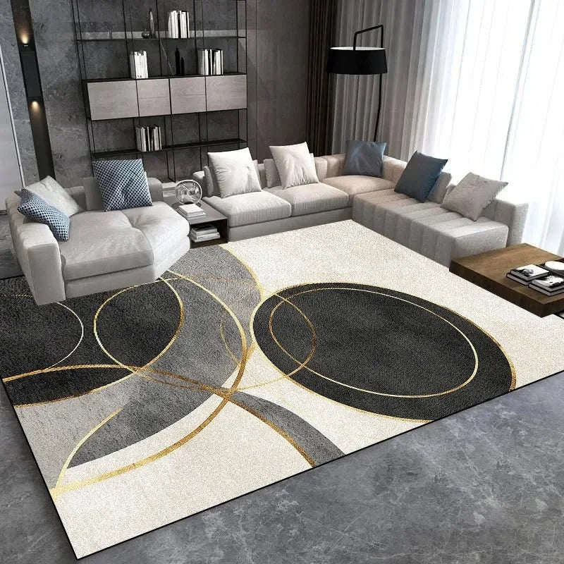 Modern Light Luxury Large Carpet for Living Room Home Decoration Sofa Area Rugs  Non-slip Bedroom Rug Washable Door Mat