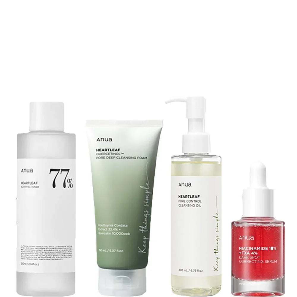 Anua skin care set cosmetics, improve skin problems, moisturize and hydrate, deep clean impurities, Korean skin care products