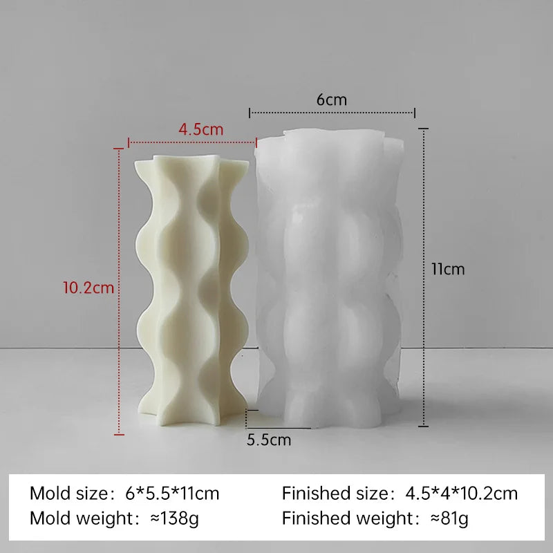 Striped Cylinder Aroma Candle Silicone Mold DIY Pillar Plaster Resin Ornaments Mould Handmade Soy Wax Candles Making Supplies