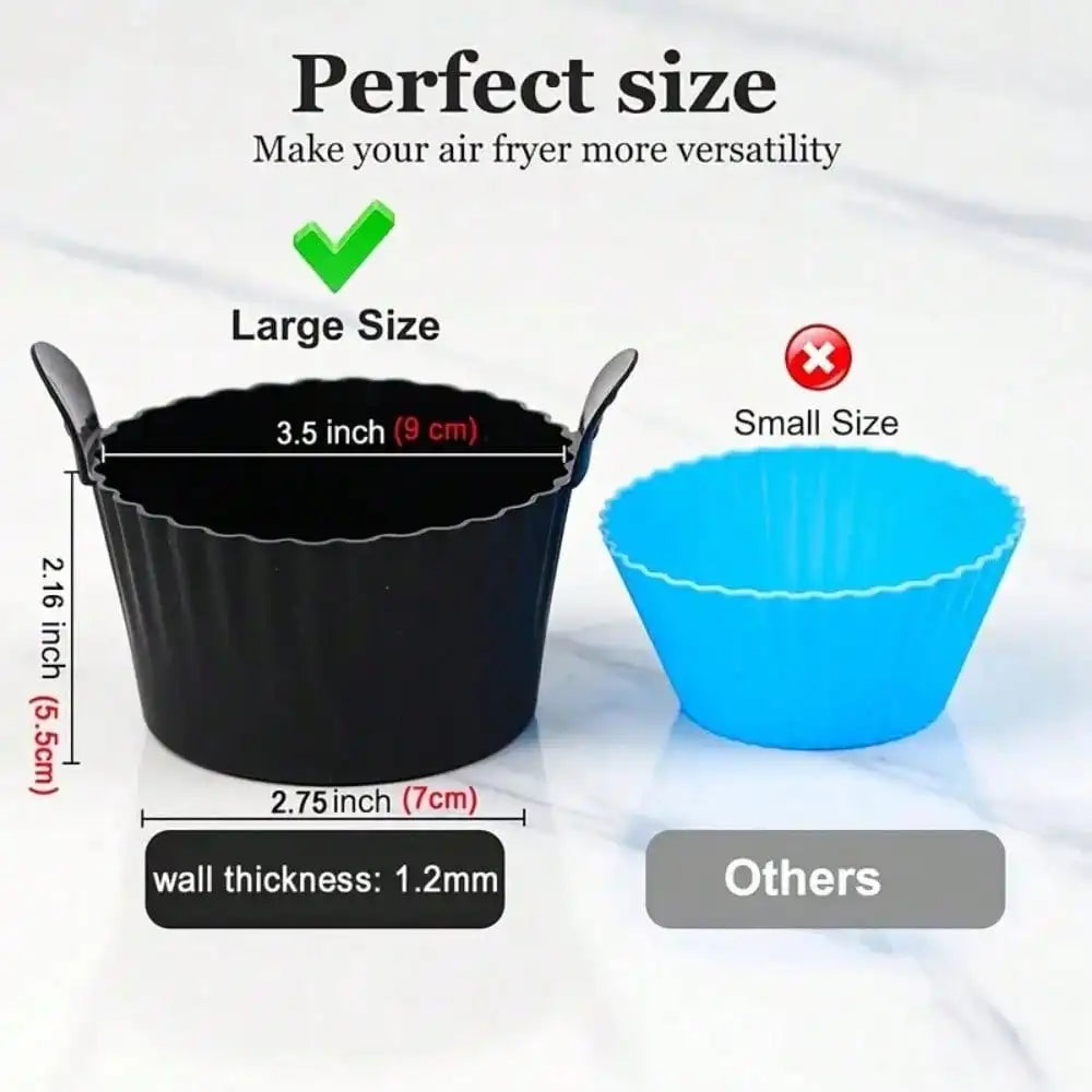1/4PCS Reusable Silicone Air Fryer Liners and Baking Cups Accessories for Eggs Cakes Meatballs Non-Stick Kitchen Baking Tools