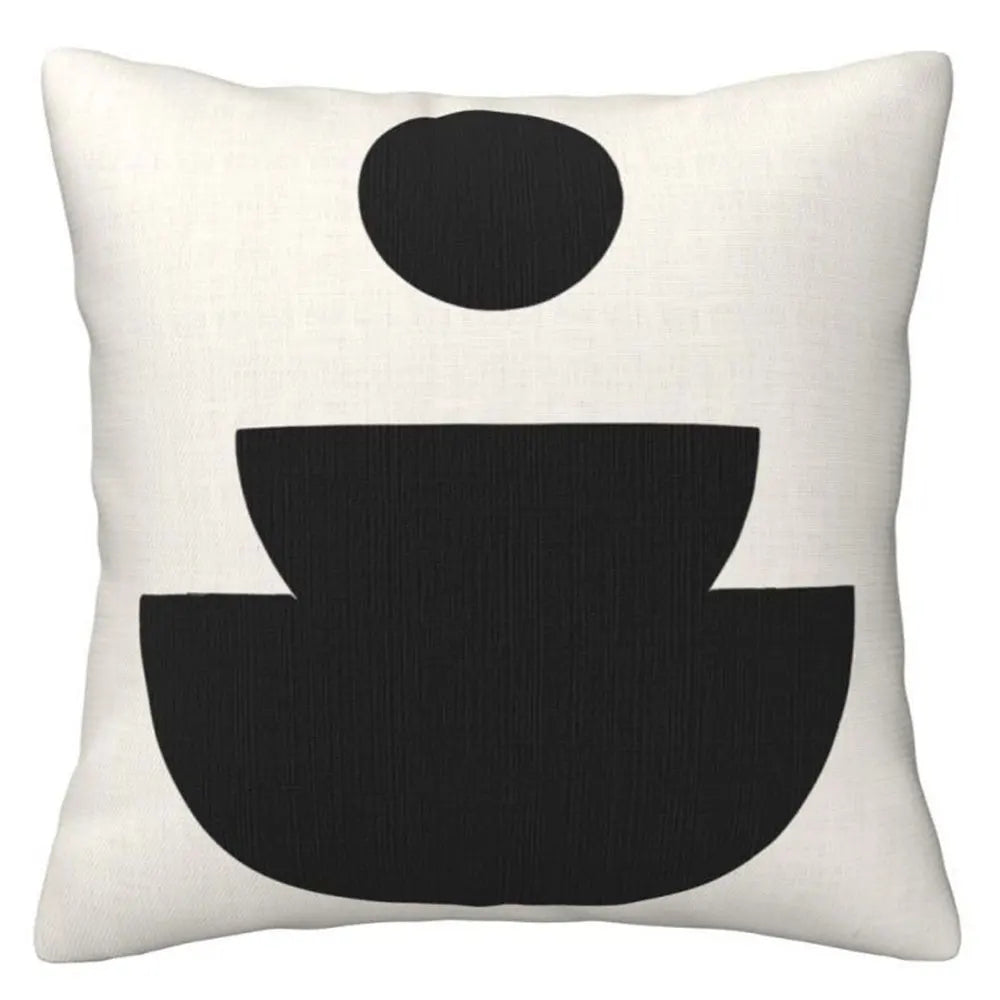 Black and White Geometric Simple PillowcasesBedroom Living Room Sofa Home Decor Polyester Cushion Cover with Zipper