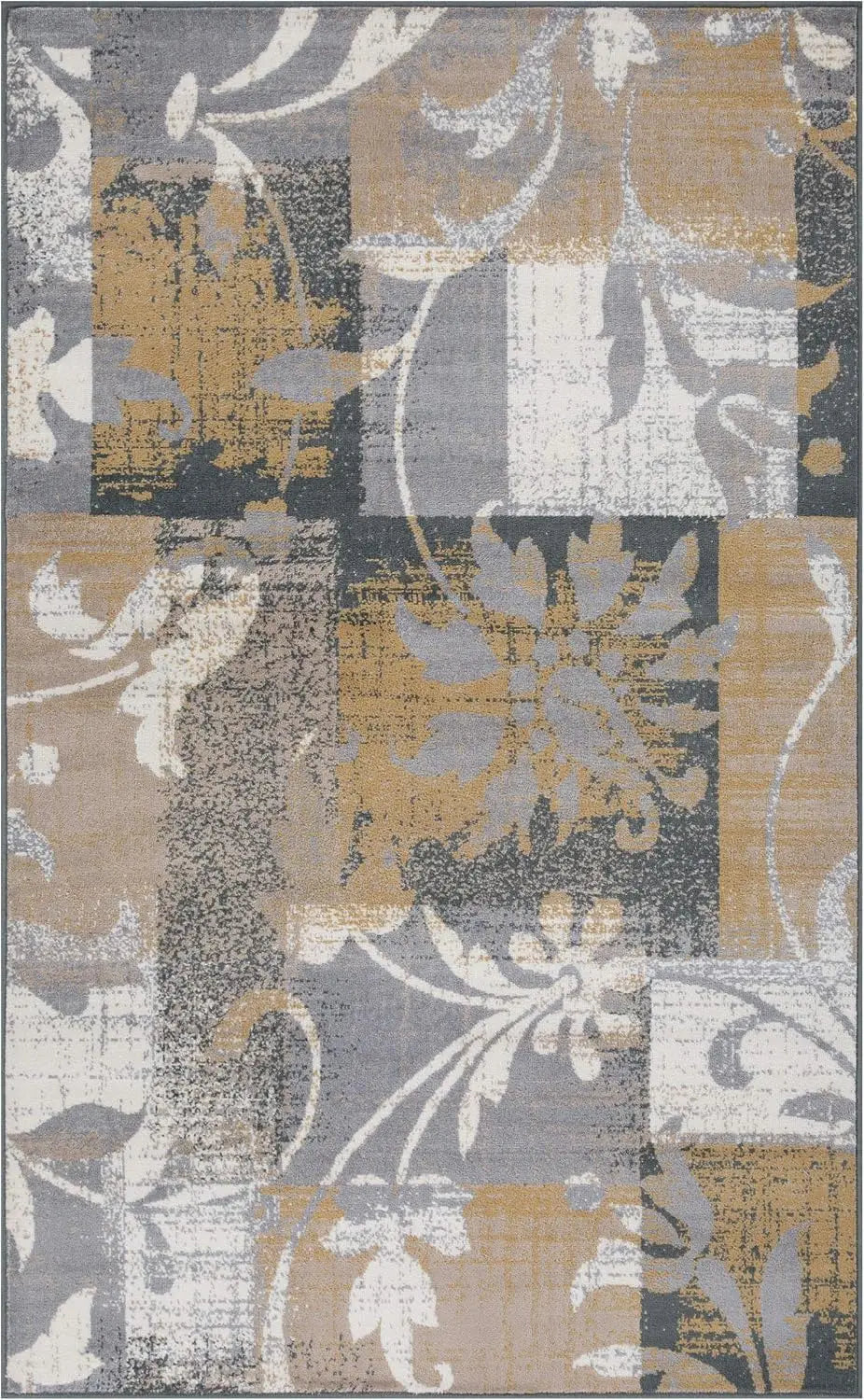 Superior Indoor Area Rug, Jute Backed, Perfect for Entryway, Office, Living/Dining Room, Bedroom, Kitchen, Floor, Modern Floral