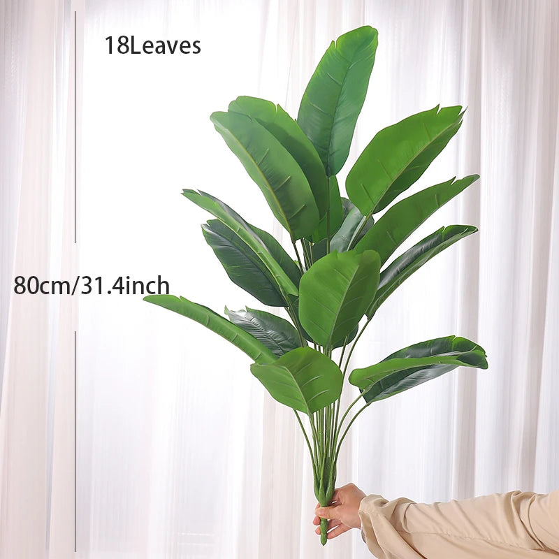 65-90cm Large Tropical Palm Tree Artificial Plants Fake Banana Plants Real Touch Plastic Monstera For Home Garden Party Decor