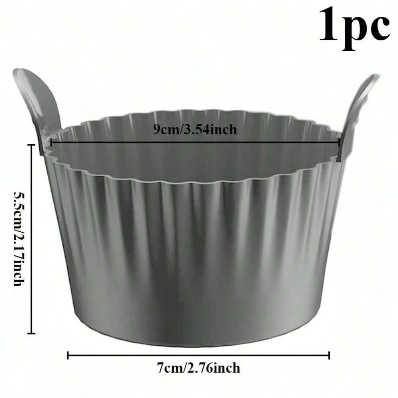 1/4PCS Reusable Silicone Air Fryer Liners and Baking Cups Accessories for Eggs Cakes Meatballs Non-Stick Kitchen Baking Tools
