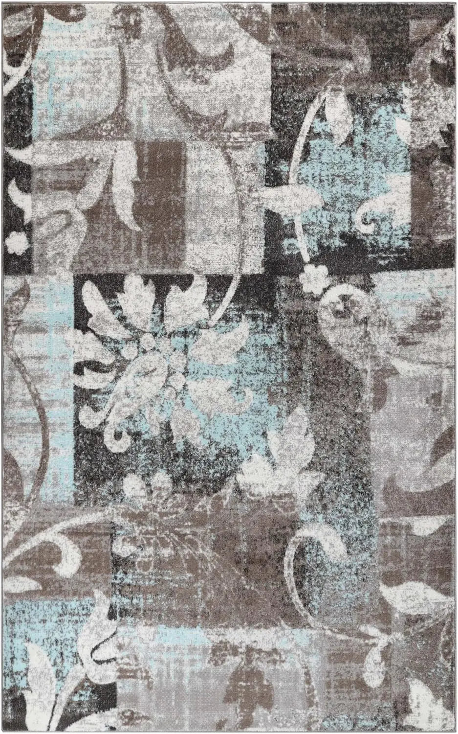 Superior Indoor Area Rug, Jute Backed, Perfect for Entryway, Office, Living/Dining Room, Bedroom, Kitchen, Floor, Modern Floral