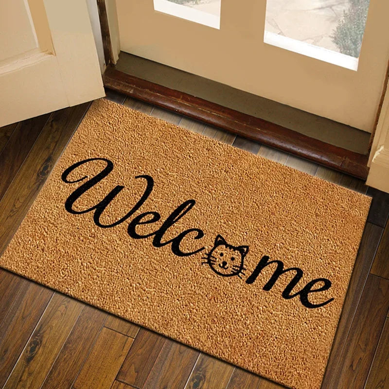 2025 All Weather Welcome Mat Low Profile Entryway Mat for Home Front Entrance Back Non-Slip Backing Doormat for Door Decor