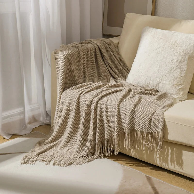 Pineapple Knit Sofa Throw Blanket Breathable Office AC Nap Blanket Lightweight Summer Cover