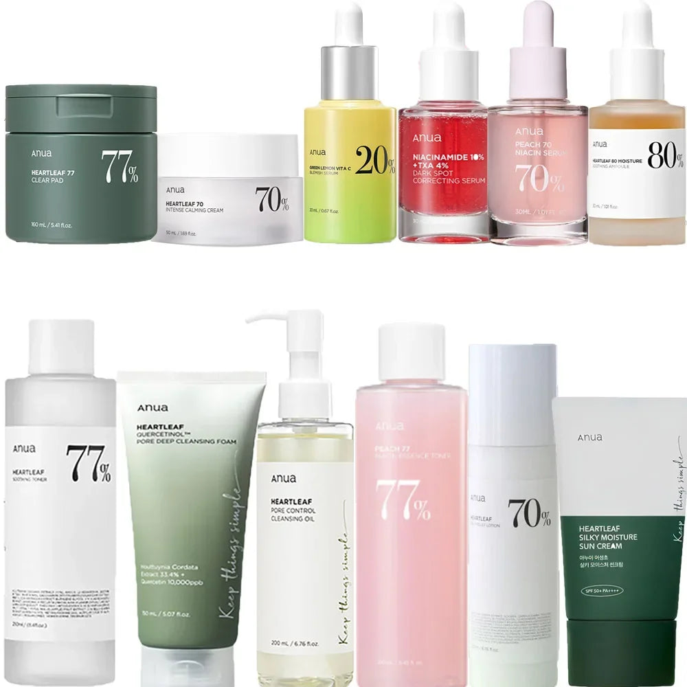 Anua skin care set cosmetics, improve skin problems, moisturize and hydrate, deep clean impurities, Korean skin care products