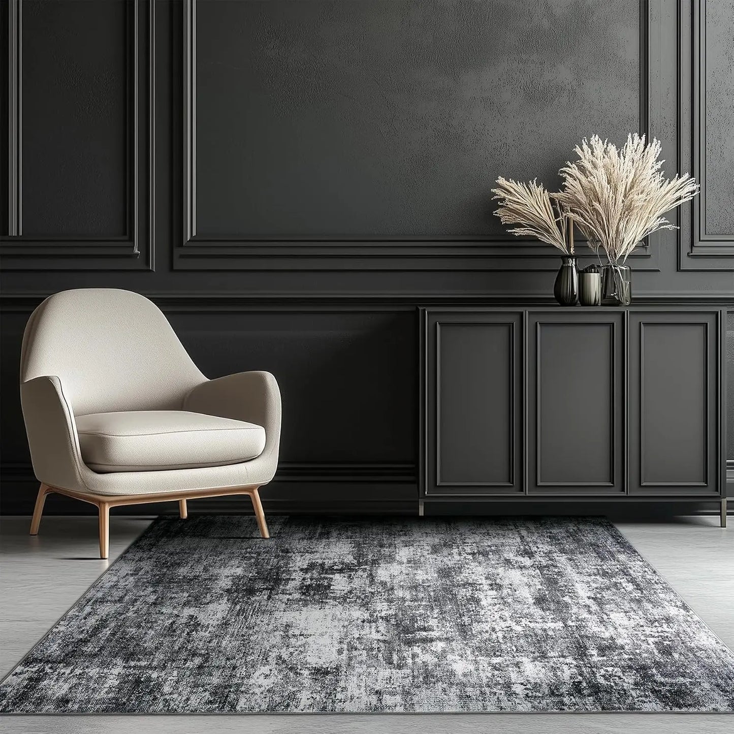 Green RugLiving Room Washable Abstract Area Rugs Bedroom Non-Slip Soft Carpet Indoor Floor Non-Shedding Rugs for Dining